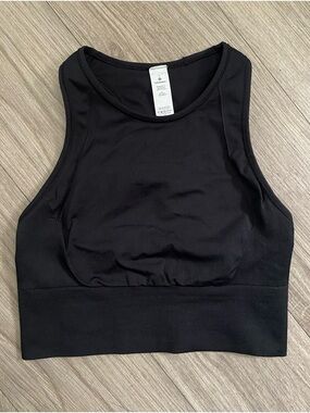 lululemon athletica Black Cropped High-Neck Sports Bra